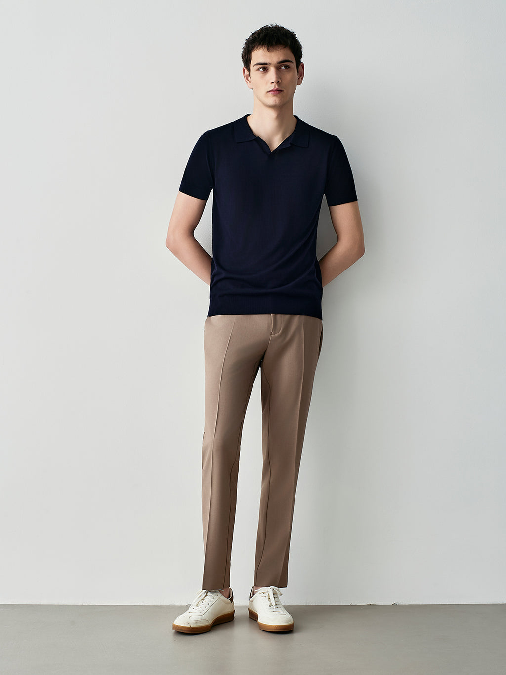 Polo in maglia misto seta