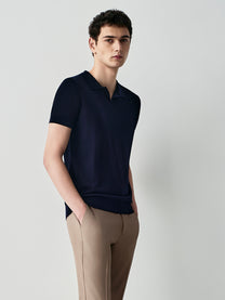 Polo in maglia misto seta