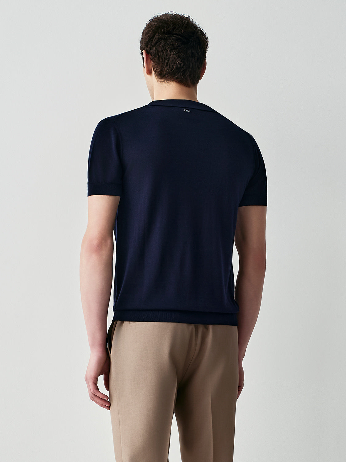 Silk blend knit polo