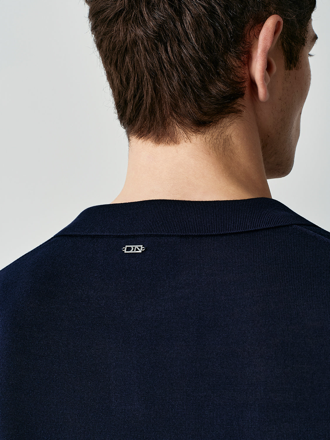 Silk blend knit polo