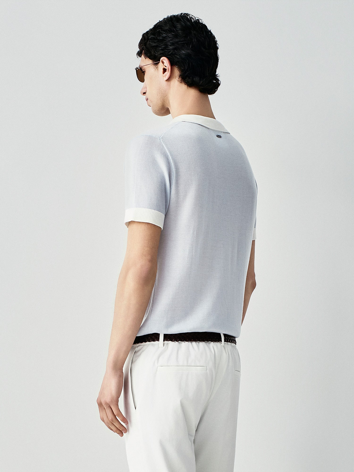 Knit polo with contrasts