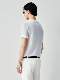 Knit polo with contrasts