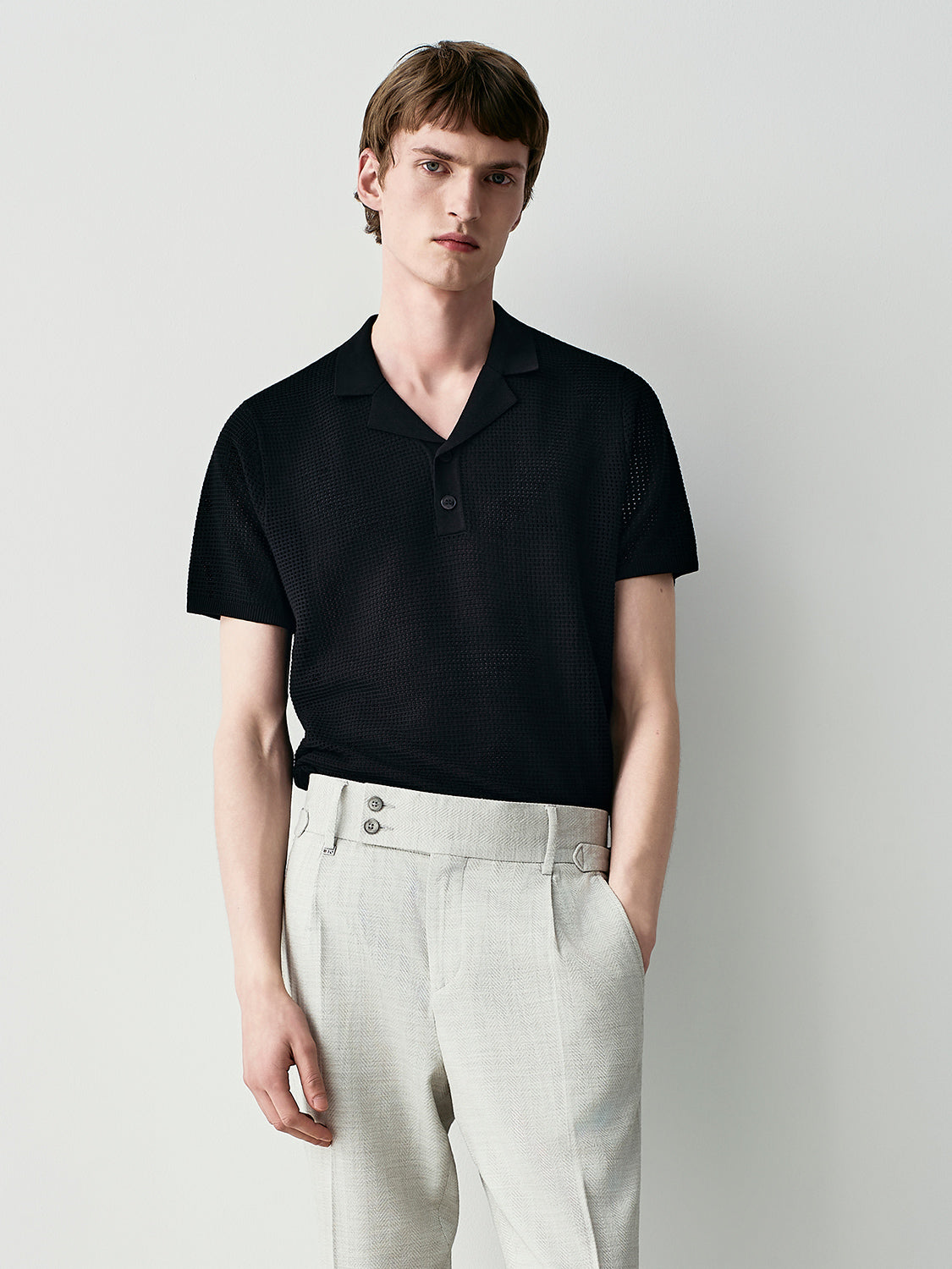 Polo in maglia traforata