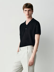 Openwork knit polo