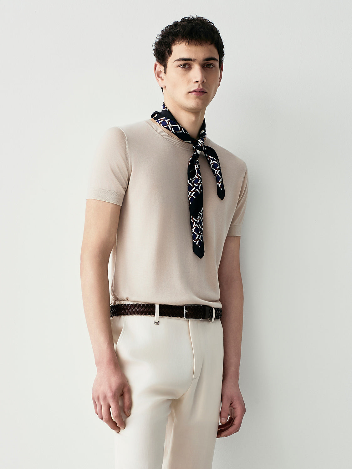 Silk blend knit t-shirt