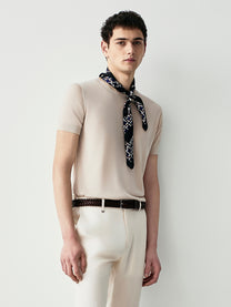 Silk blend knit t-shirt