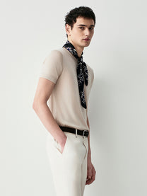 Silk blend knit t-shirt
