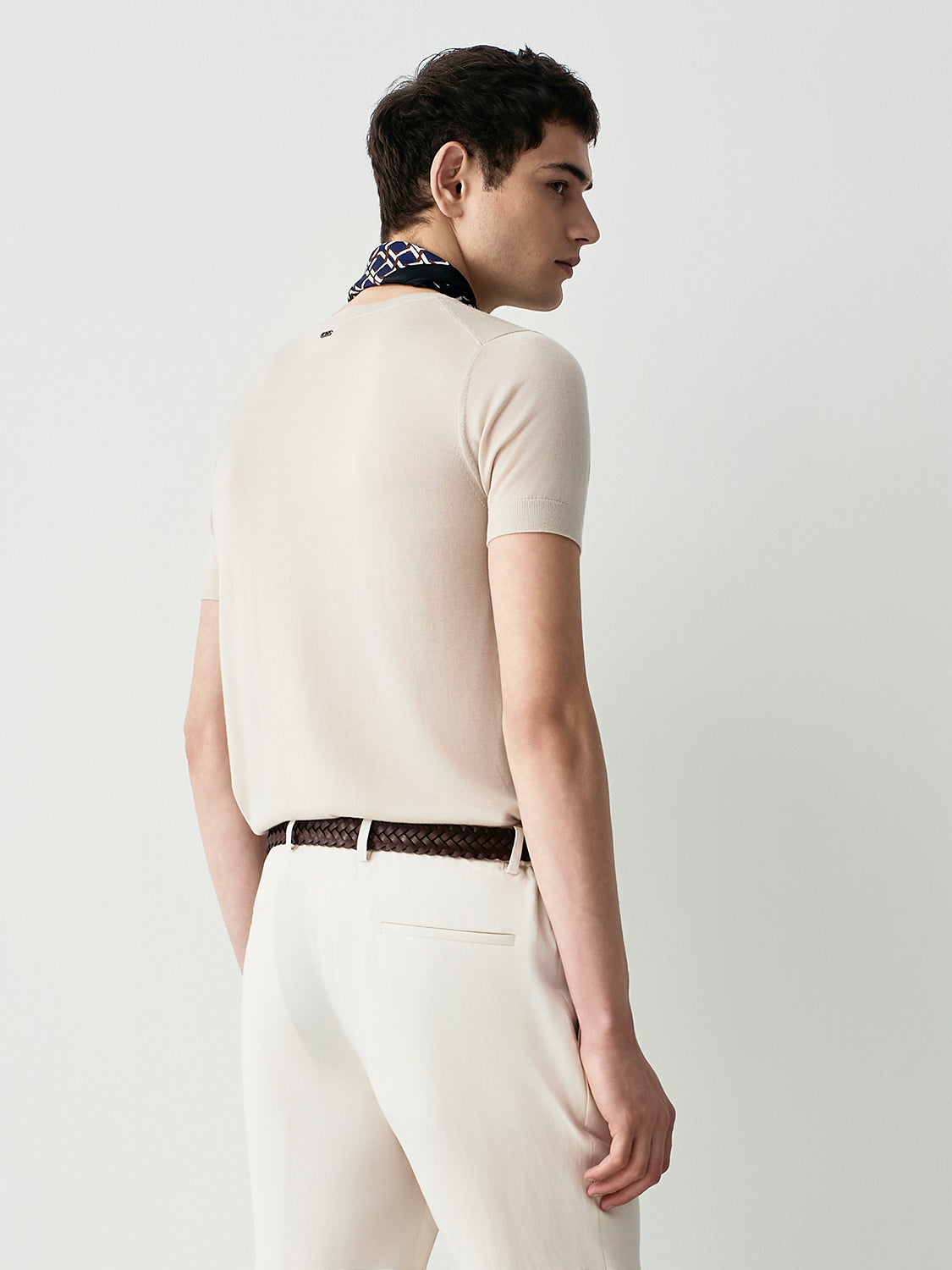 Silk blend knit t-shirt