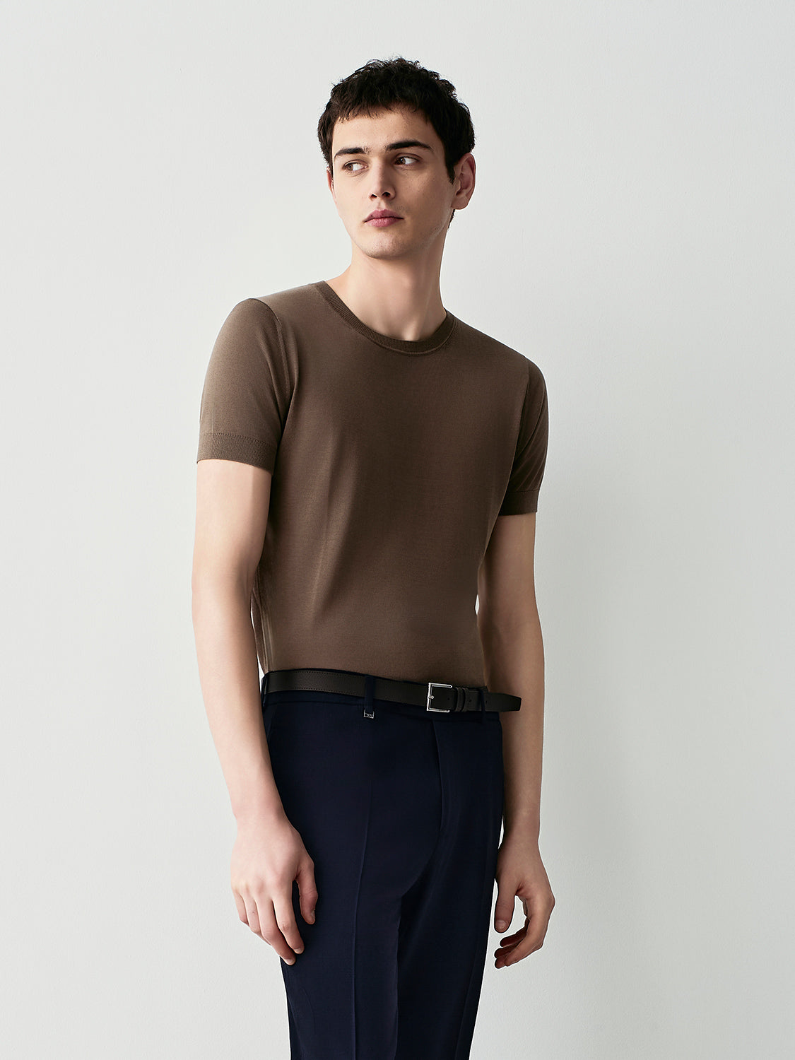 Silk blend knit t-shirt