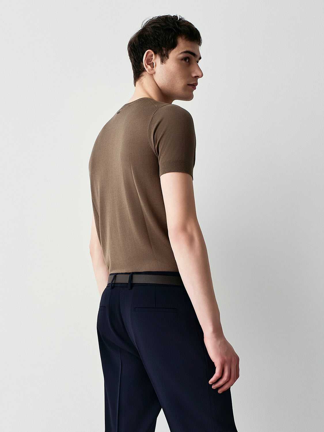 Silk blend knit t-shirt