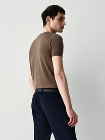 T-shirt in maglia misto seta
