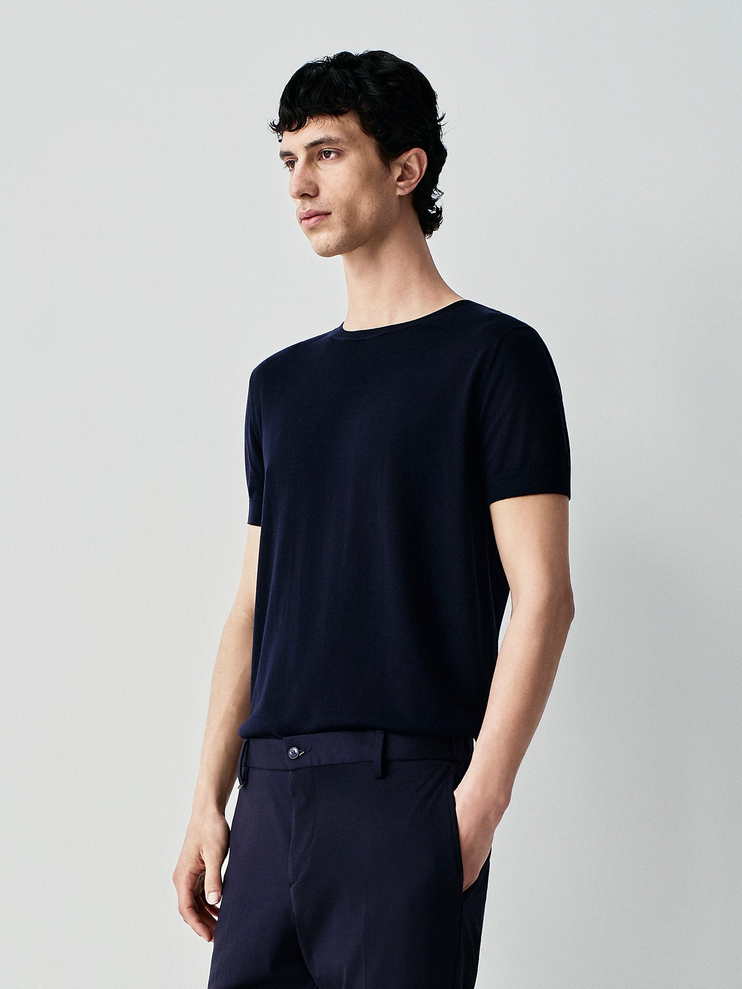 T-shirt in maglia misto seta