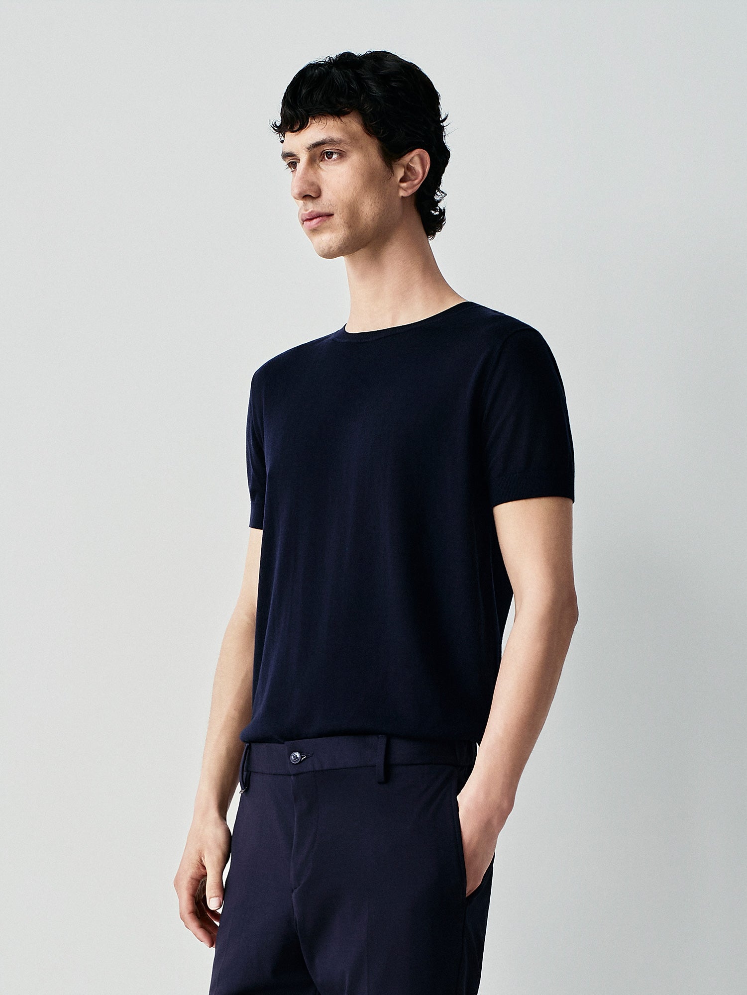 Silk blend knit t-shirt