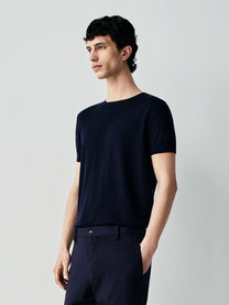 T-shirt in maglia misto seta