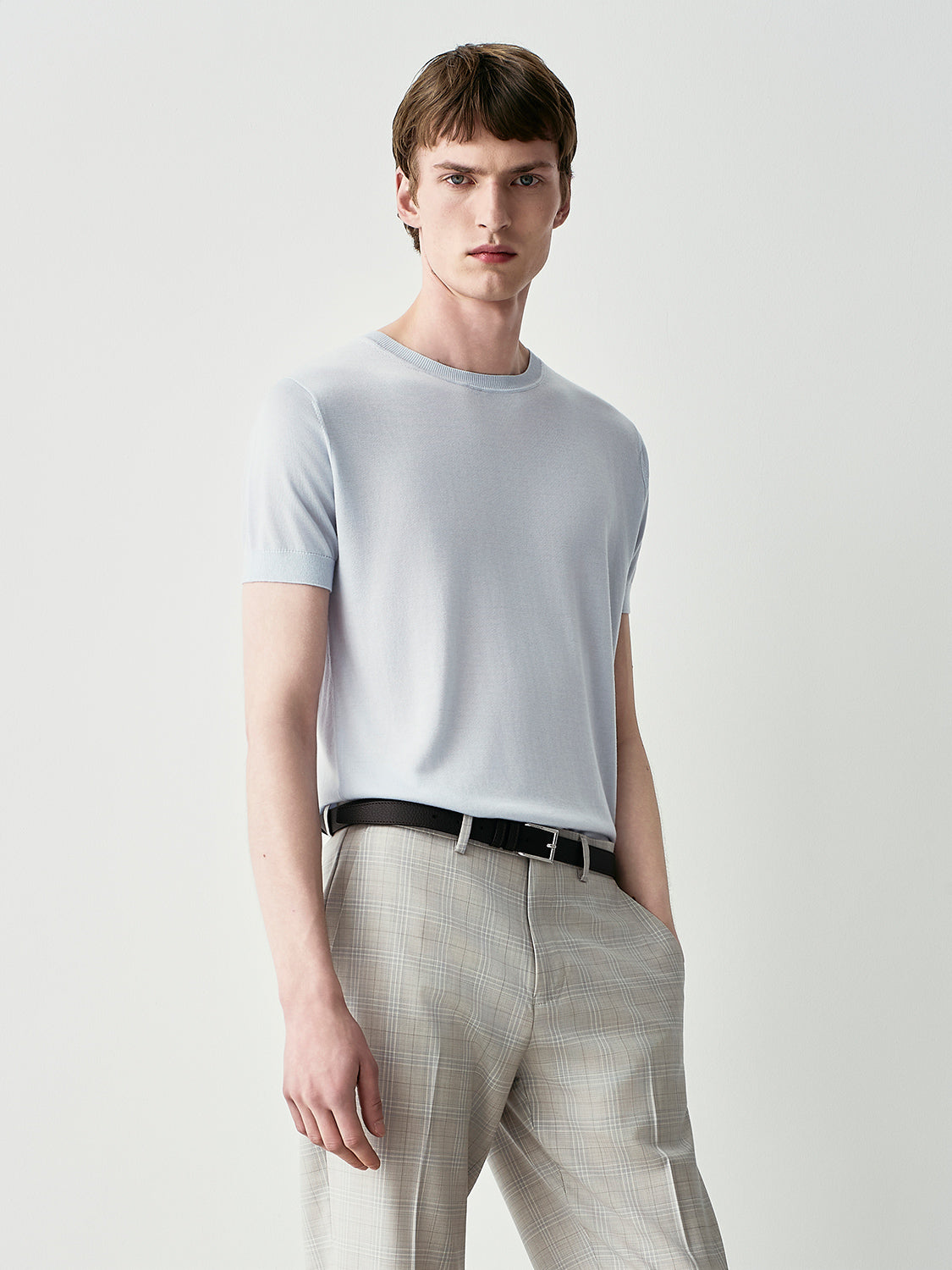 Silk blend knit t-shirt