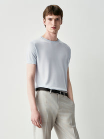 Silk blend knit t-shirt