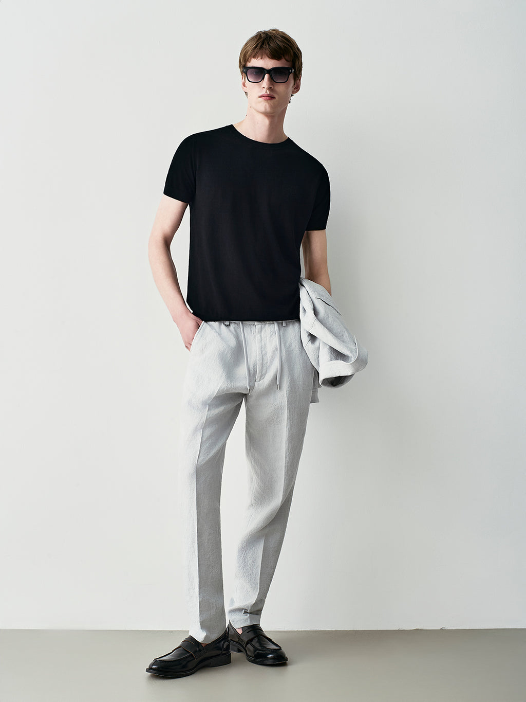 Silk blend knit t-shirt