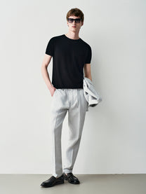 Silk blend knit t-shirt