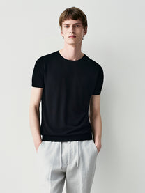 Silk blend knit t-shirt