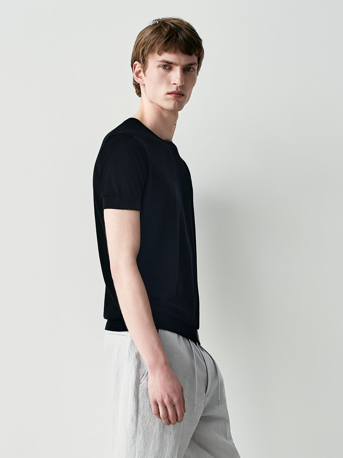 Silk blend knit t-shirt