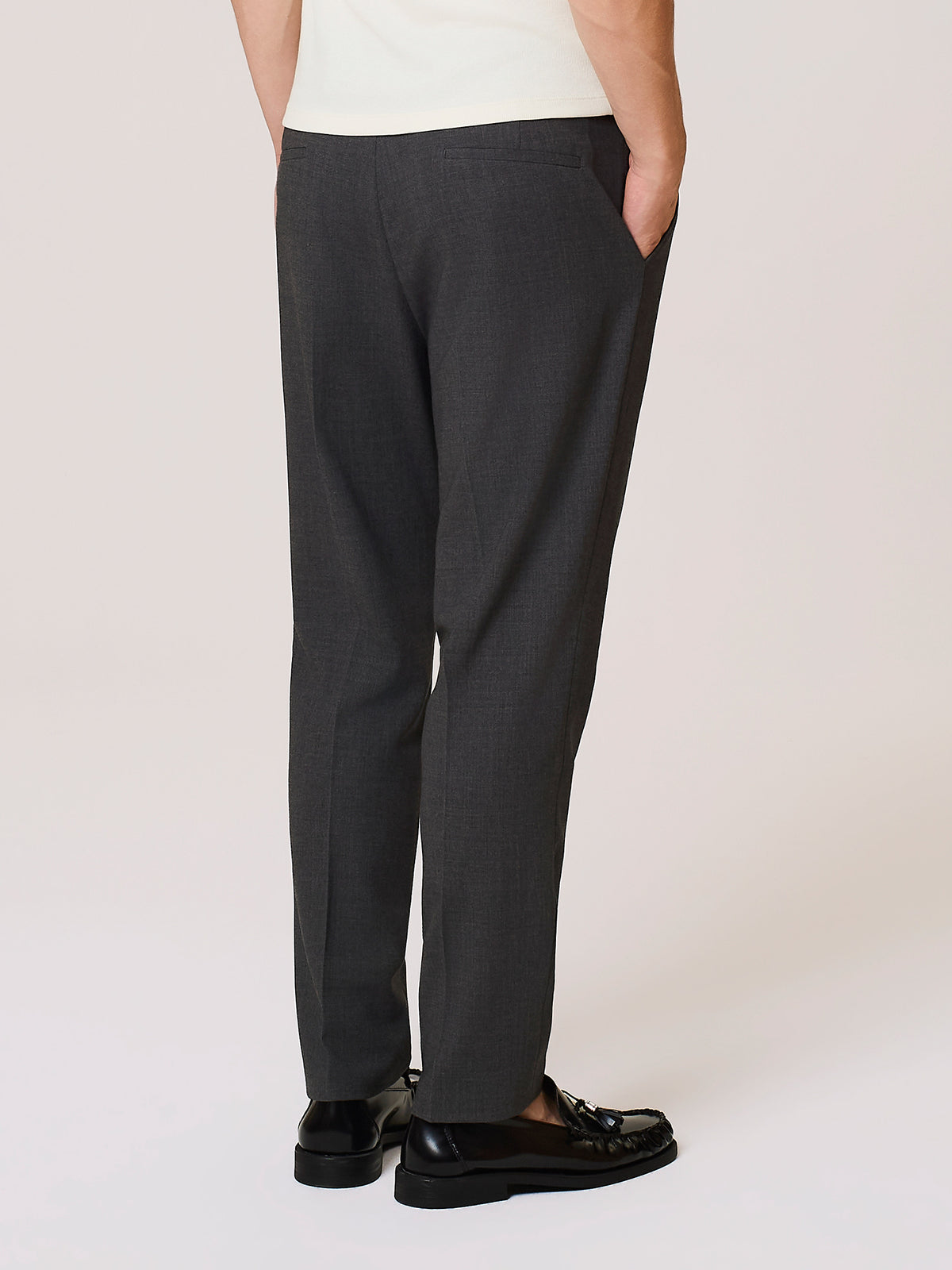 tailored trousers in stretch viscose and wool blend