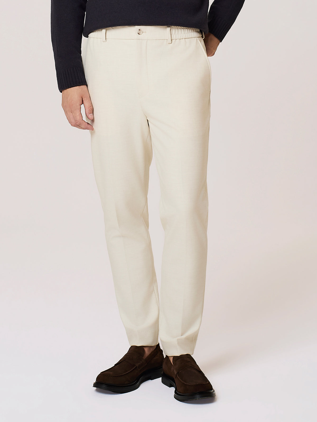 stretch viscose blend jogger trousers