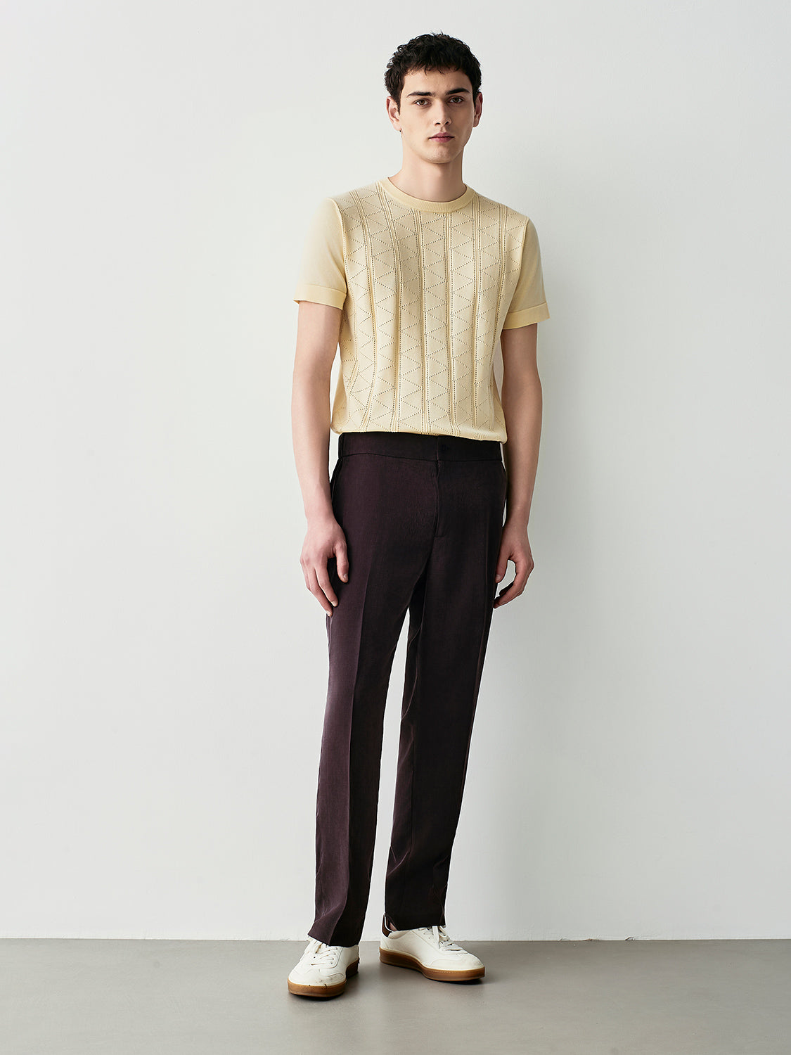 pantaloni in cupro relaxed fit