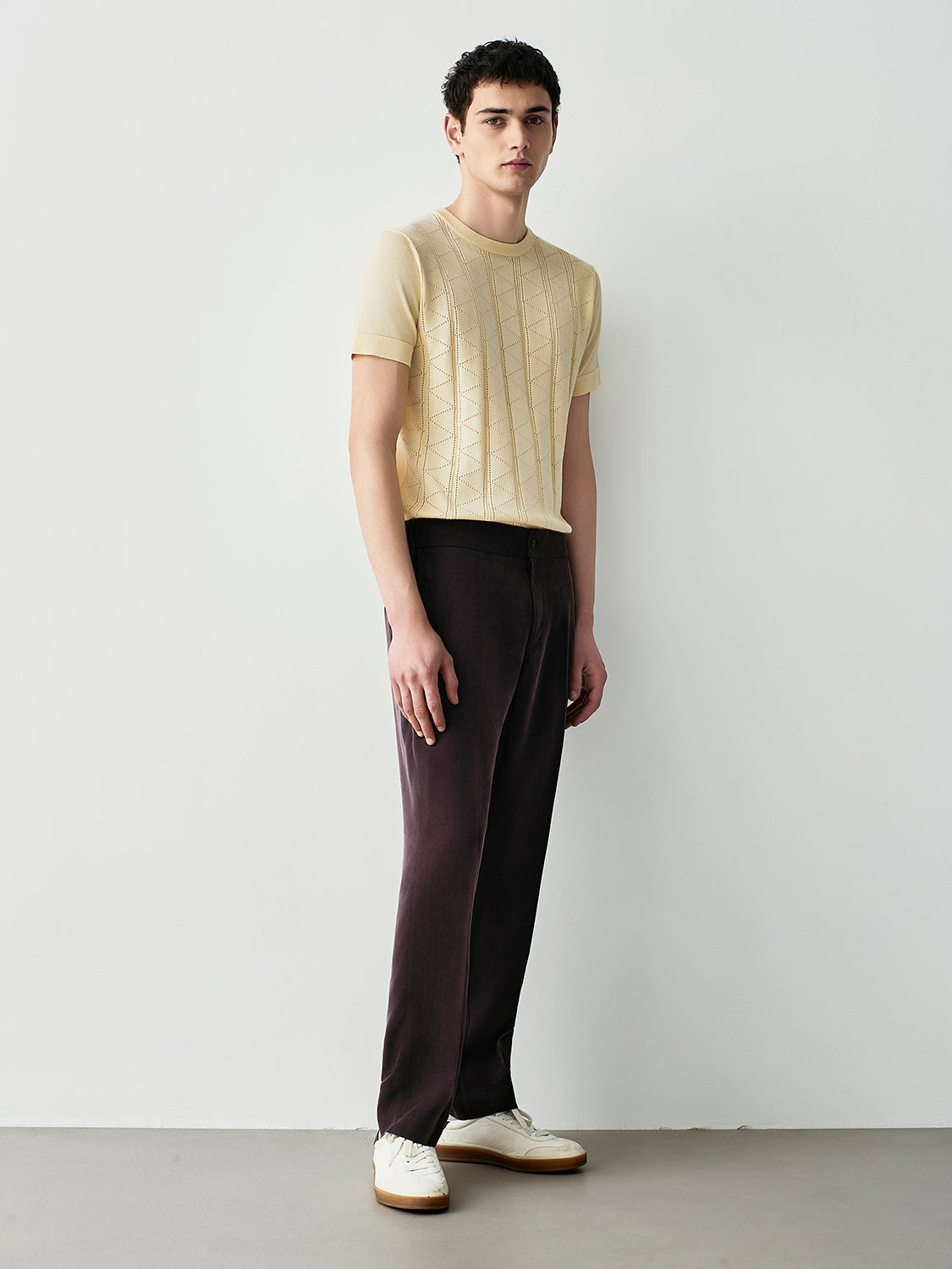 pantaloni in cupro relaxed fit