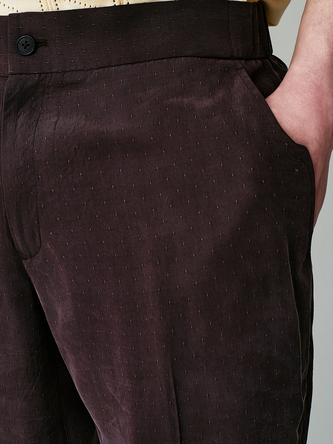 pantaloni in cupro relaxed fit