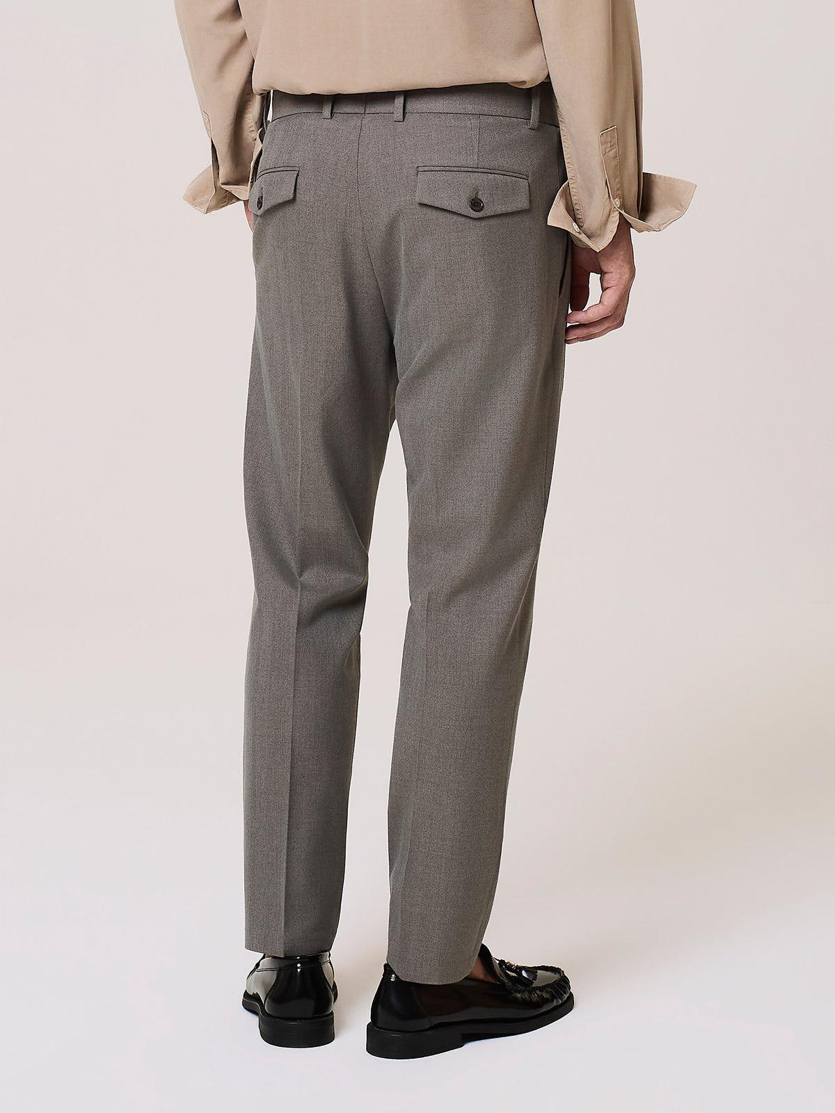 viscose blend tailored trousers with high waistband