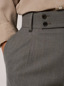 viscose blend tailored trousers with high waistband