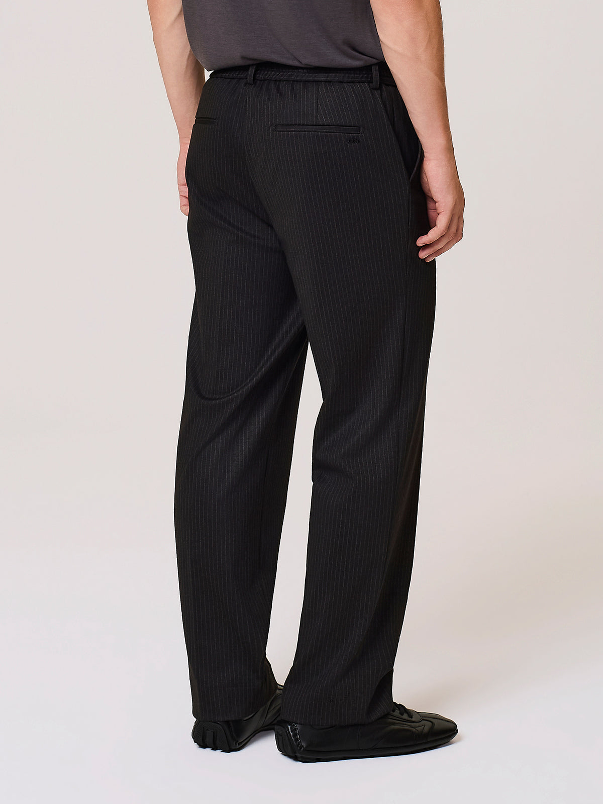 pinstriped jersey jogger trousers