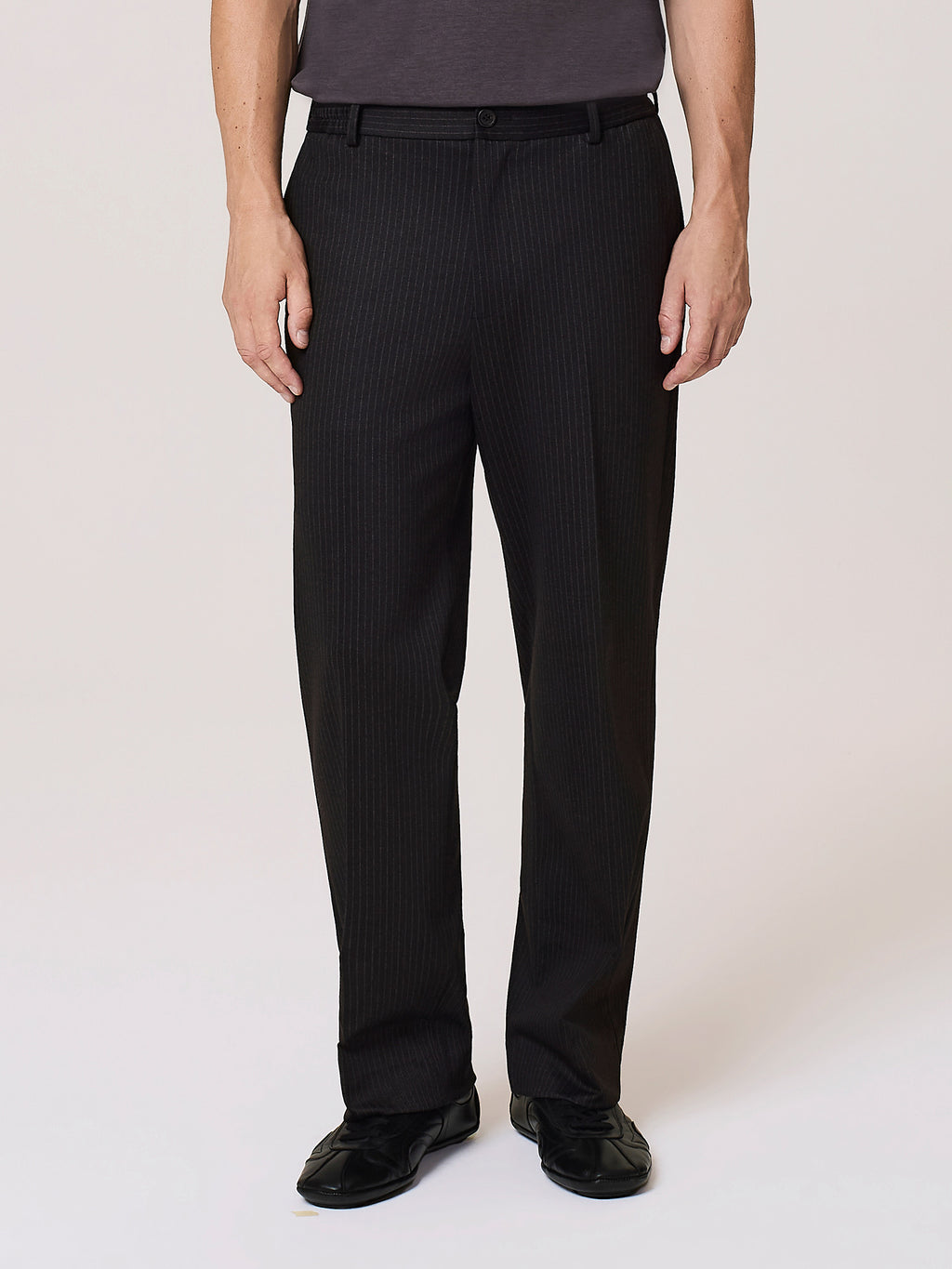 Pantalone jogger in jersey gessato