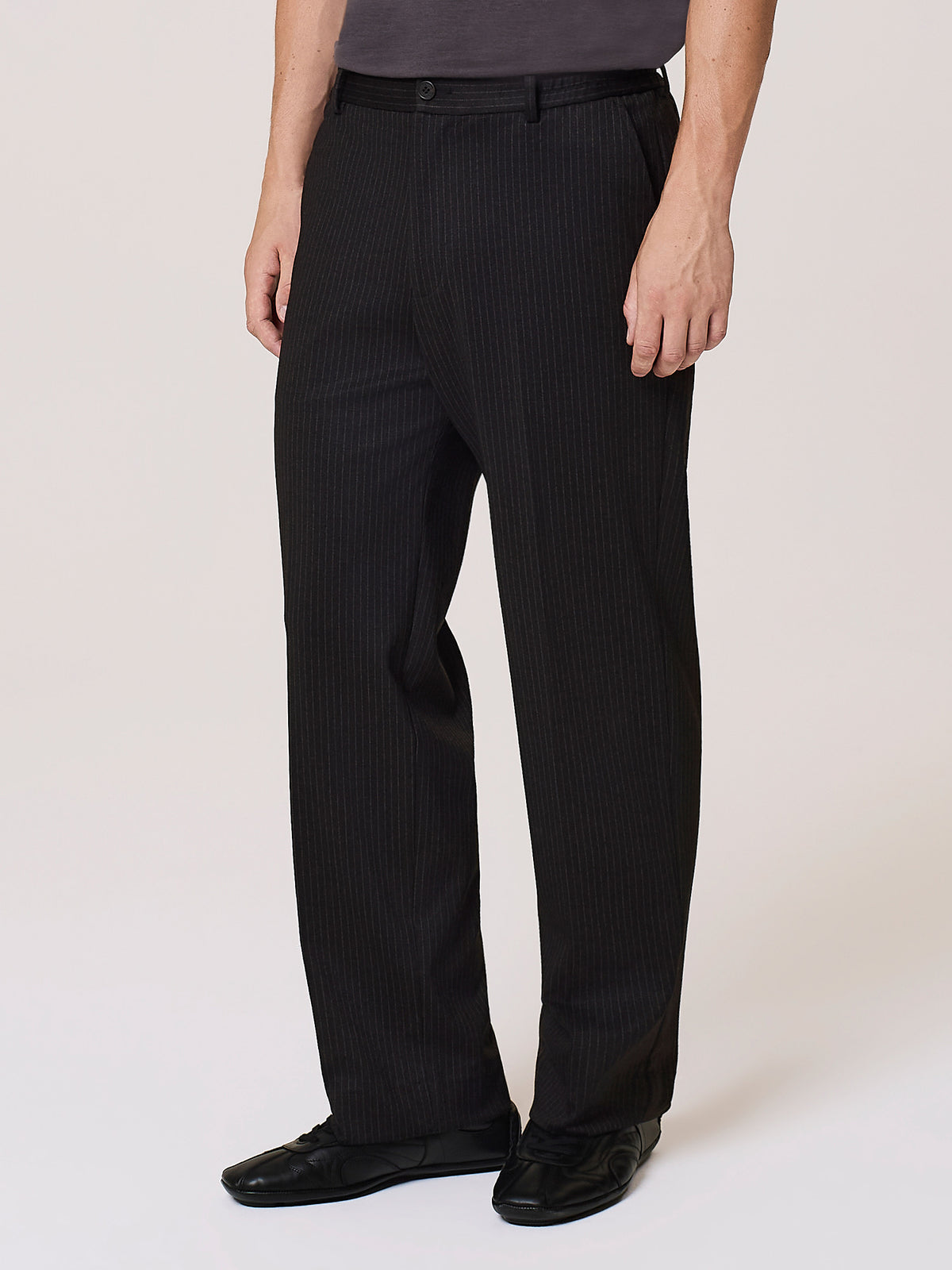 Pantalone da uomo, chiusura con zip e bottone, David Naman
