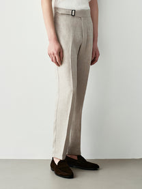 Tailored raw linen trousers