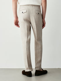Tailored raw linen trousers