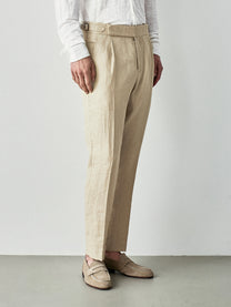 tailored linen trousers