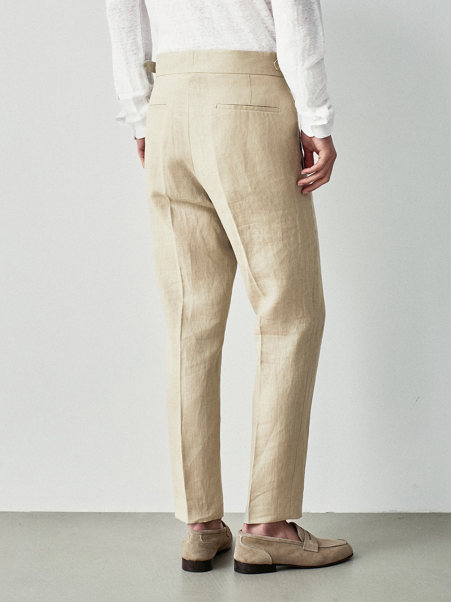 tailored linen trousers