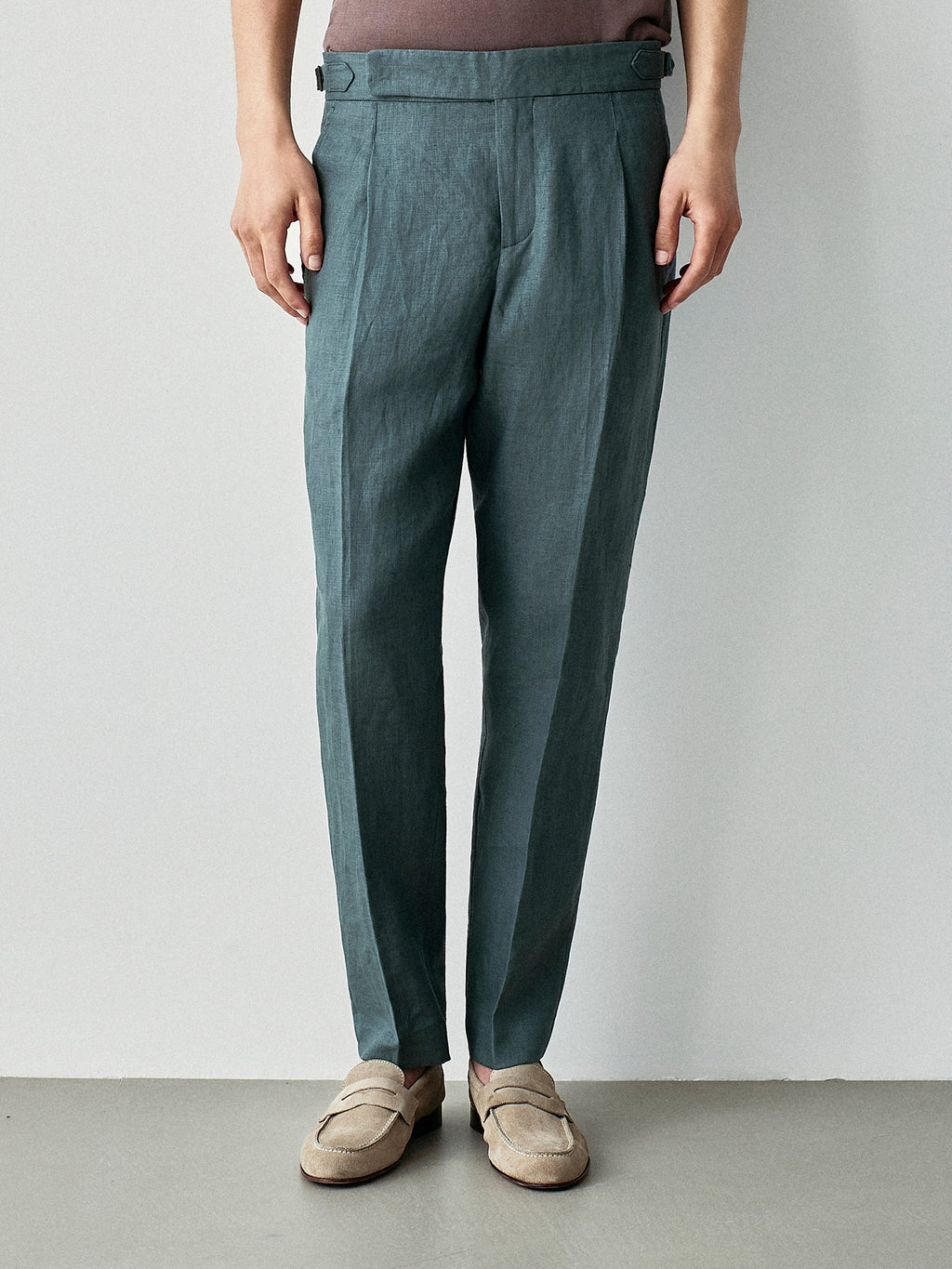 tailored linen trousers
