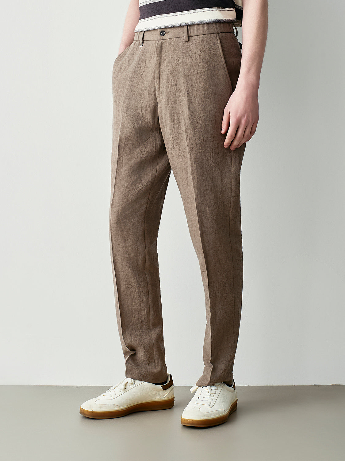 Pantaloni in lino con coulisse