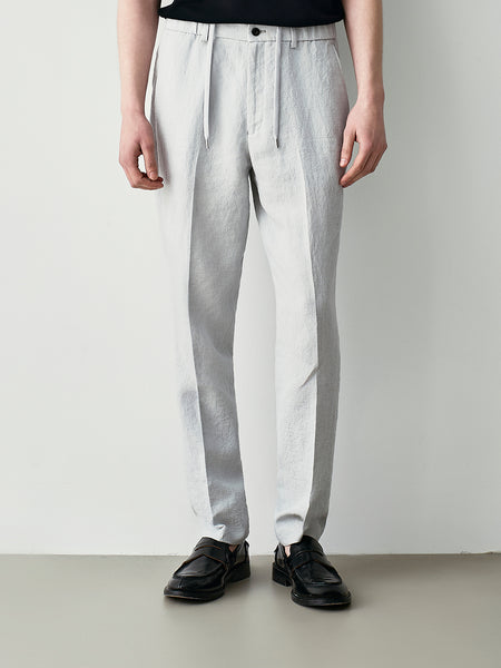 Linen trousers with drawstring – DAVID NAMAN