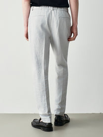 Linen trousers with drawstring