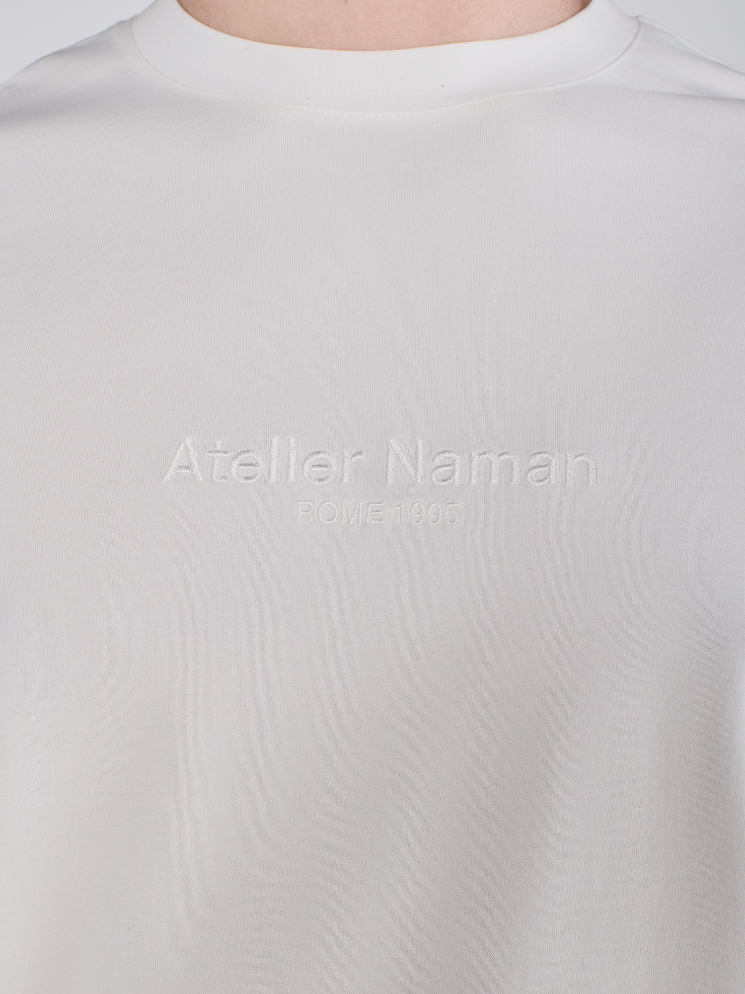 ATELIER NAMAN T-SHIRT WITH EMBROIDERED LOGO
