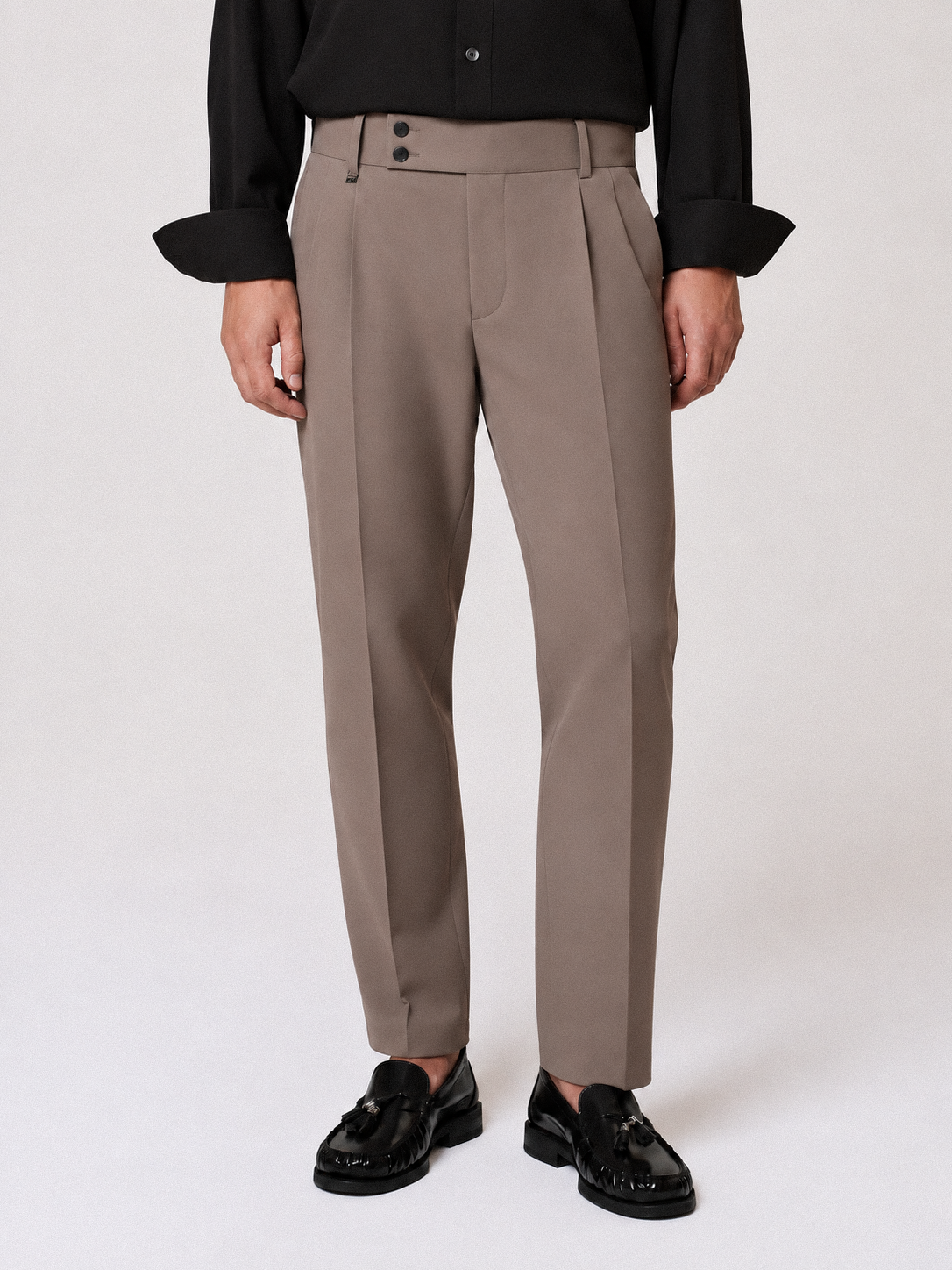 Pantalone sartoriale punto milano con cinta alta