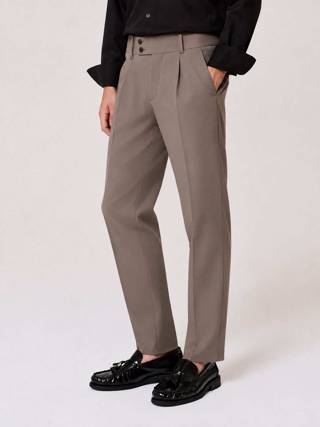 Milano stitch tailored pants with high waistband