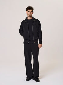 high neck full-zip sweatshirt