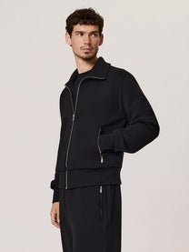 high neck full-zip sweatshirt