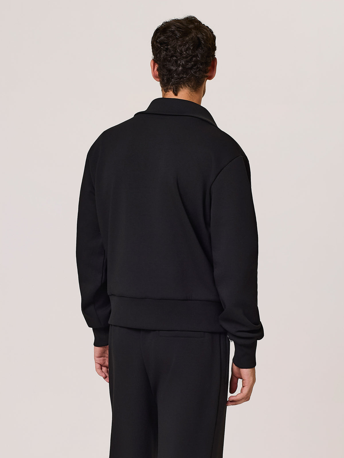 high neck full-zip sweatshirt