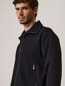 high neck full-zip sweatshirt
