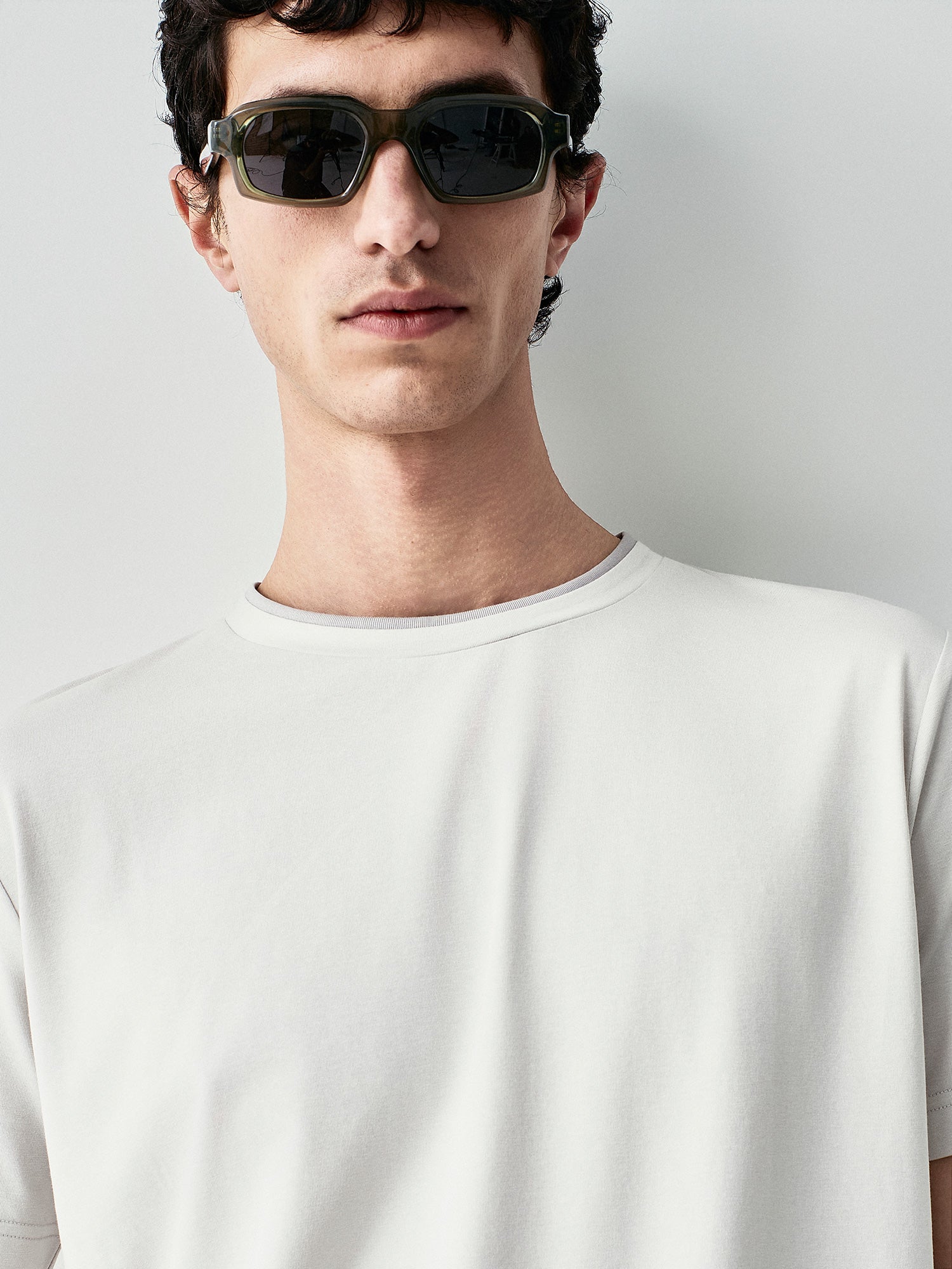 Double collar bicolor T-shirt